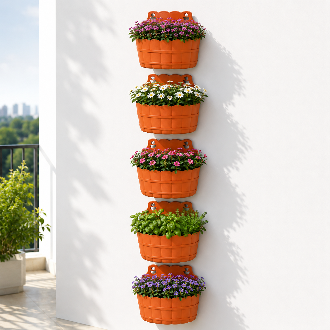 Pack de 3 Macetas de Pared – Jardín Vertical Colgante