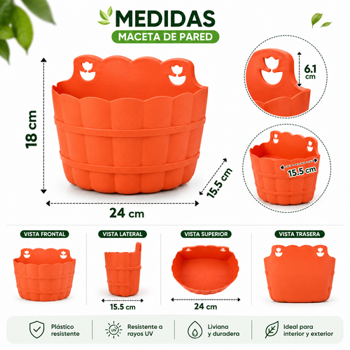 Pack de 3 Macetas de Pared – Jardín Vertical Colgante