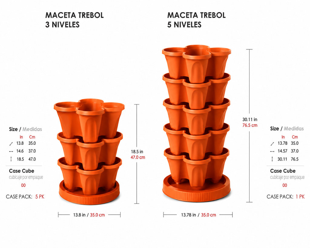 Maceta Modular Trébol - Ahorro de Espacio y Jardín Vertical