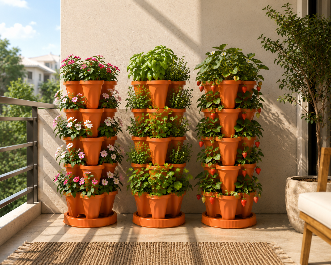 Maceta Modular Trébol - Ahorro de Espacio y Jardín Vertical